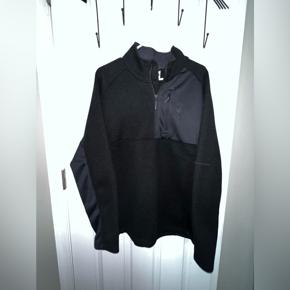 Spyder XXL Black Pullover Quarter Zip Mock Neck Sweatshirt Performance